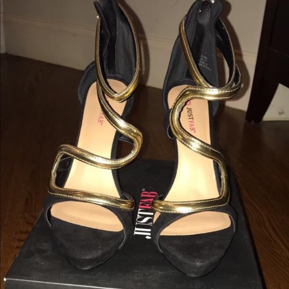 justfab gold heels